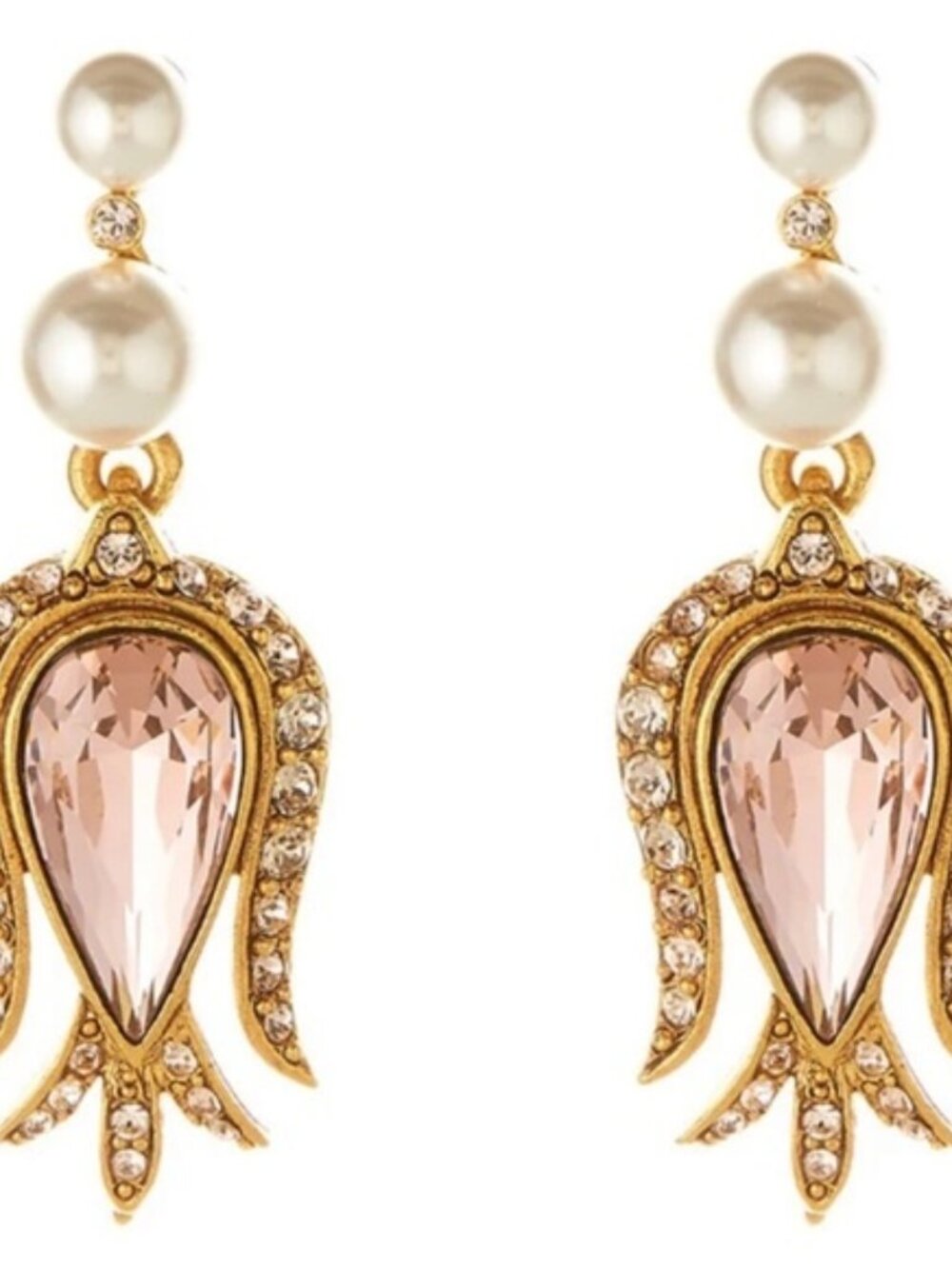 Oscar de la Renta Tulip Crystal Earrings
